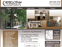 Tablet Screenshot of camelotapartmentsroyaloak.com